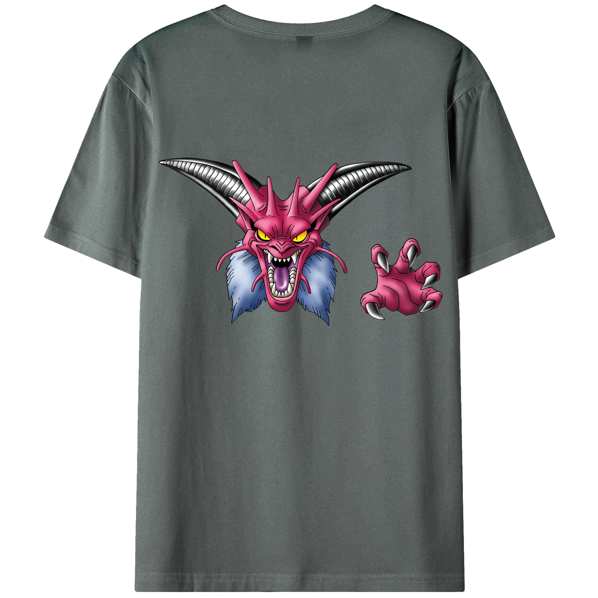 （画像用） ドラゴンクエスト Doragon Kuesuto Dragon Quest 綿100％ メンズ半袖Tシャツ（バックプリント） 通気性